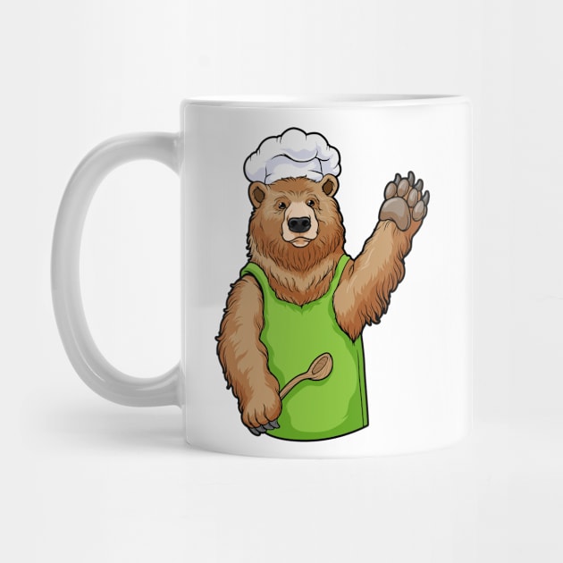 Bear as Chef with Chef hat and Wooden spoon by Markus Schnabel